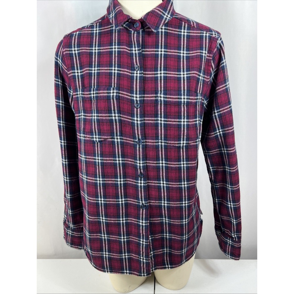 Woolrich Flannel 100% Cotton Shirt Woman's Plaid Long Sleeve Outdoor Size‎ Large